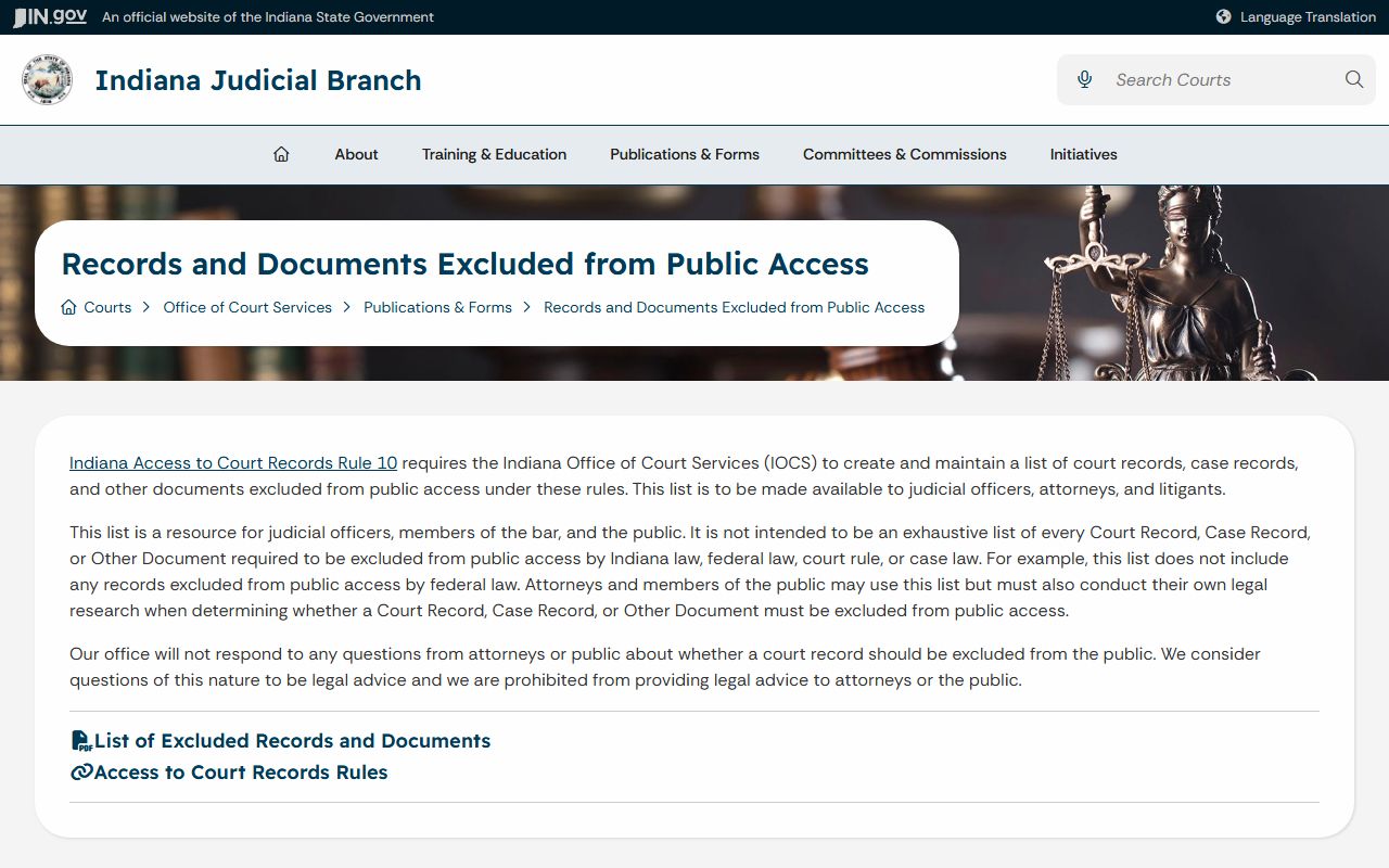 Marion County court records excluded records list