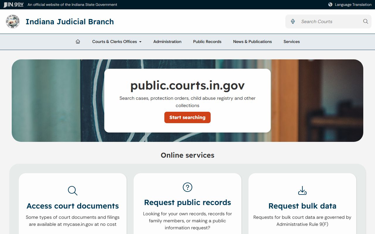 Marion County court records public records access page