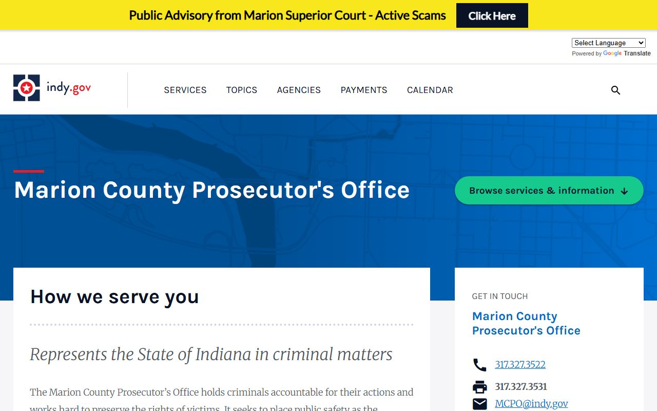 Marion County criminal court records prosecutor office