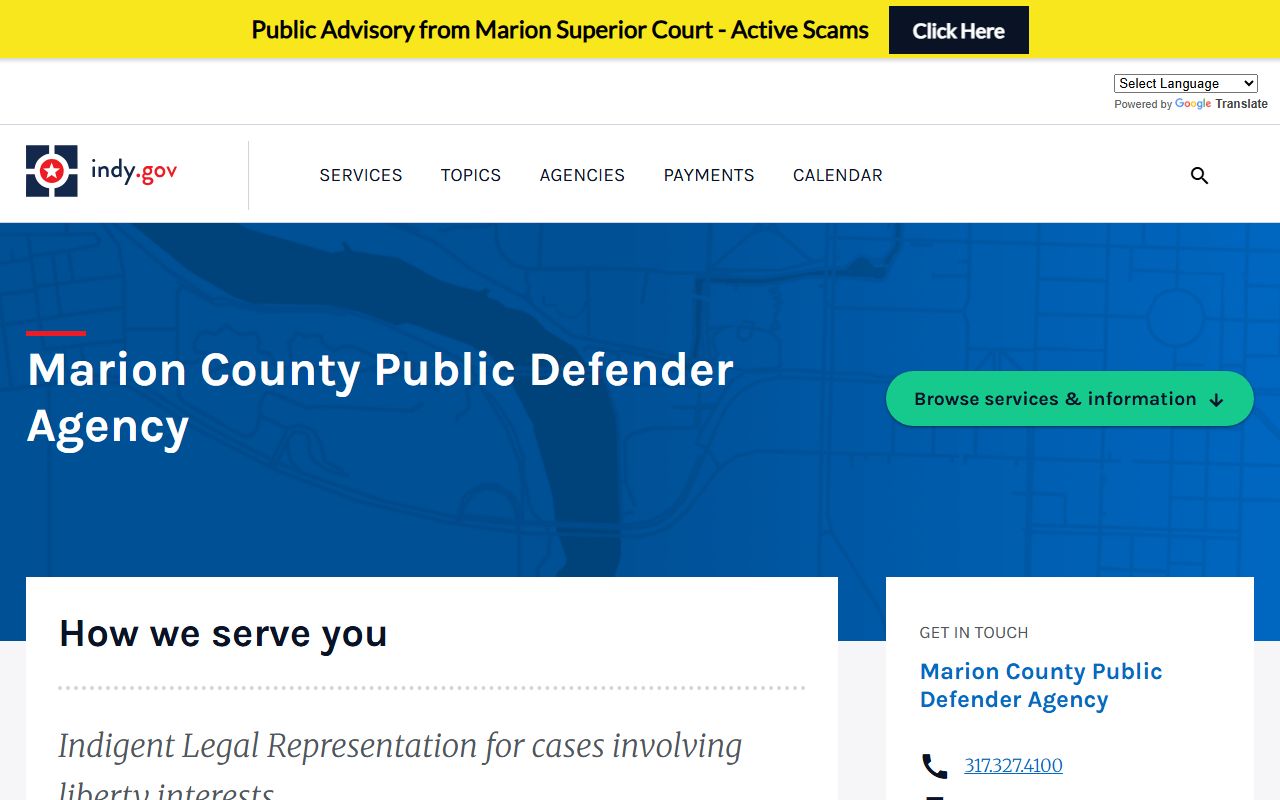 Marion County criminal court records public defender agency