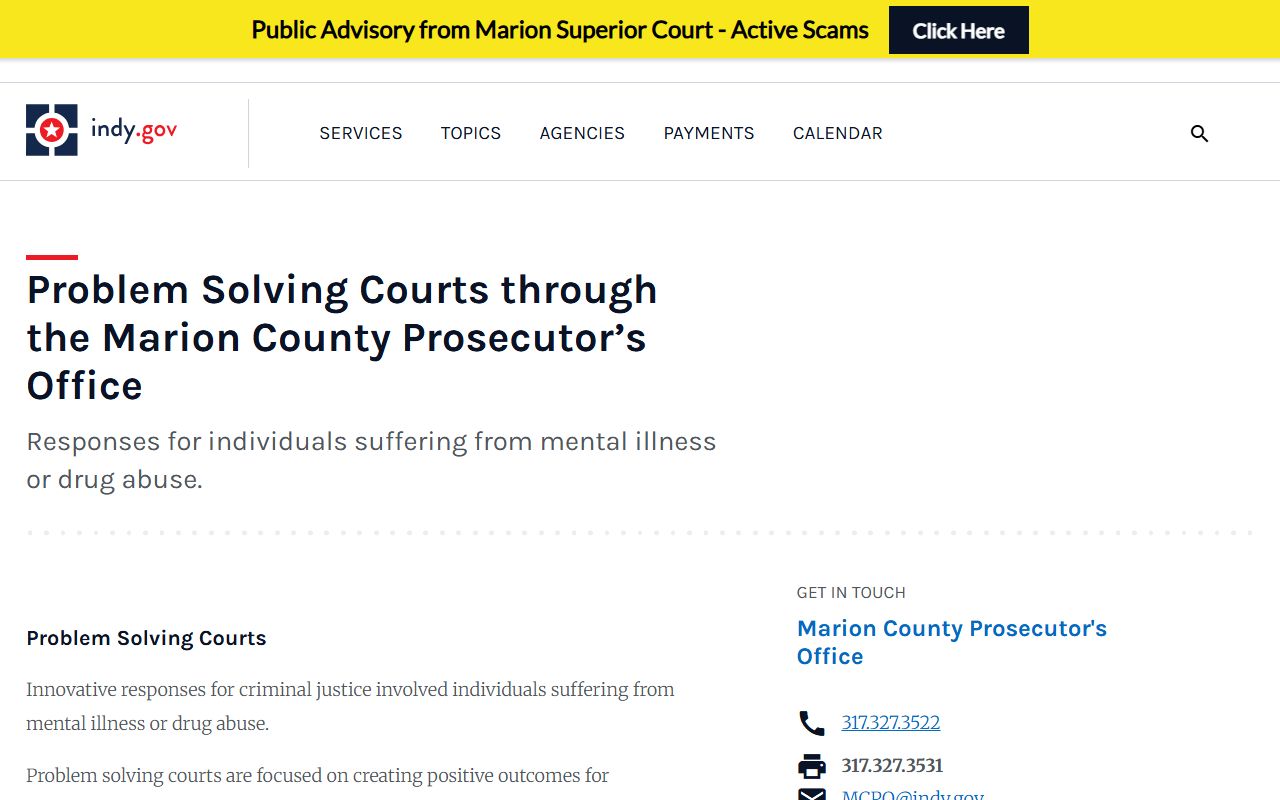 Marion County criminal court records problem solving courts