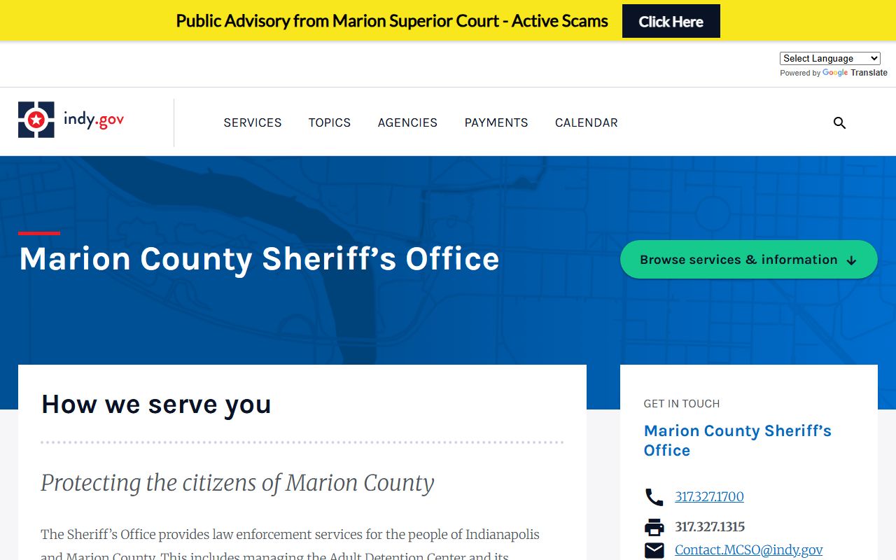 Marion County Sheriff and jail court records information
