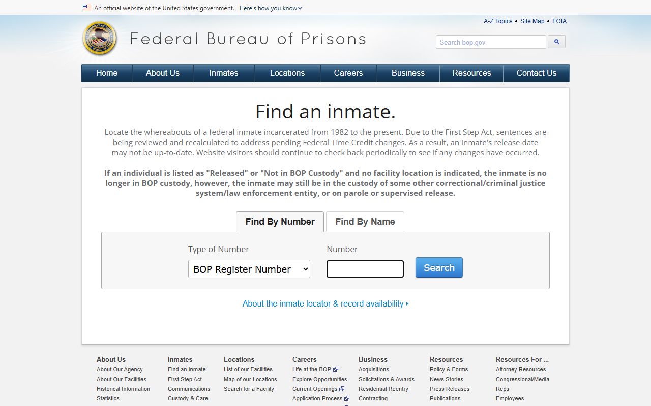 Marion County inmate records federal BOP inmate locator